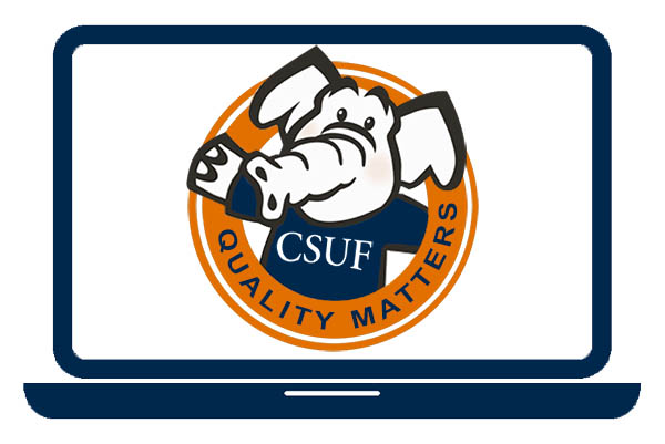 CSUF Quality Matters Tuffy elephant mascot