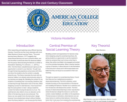 Social Learning Theory in the 21st Century Classroom