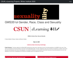 CSUN, eLearning Projects, Winter Institute 2020