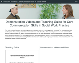 A Toolkit for Teaching Communication Skills in Social Work