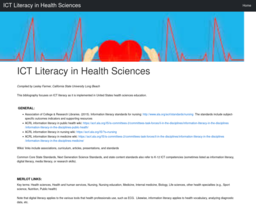 ICT Literacy in Health Sciences