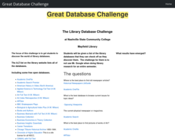 Great Database Challenge