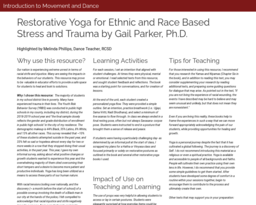 Introduction to Movement and Dance