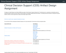 Clinical Decision Support (CDS) Artifact Design Assignment
