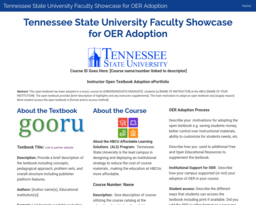 Tennessee State University Faculty Showcase for OER Adoption