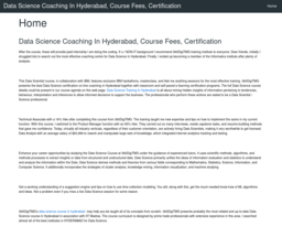 Data Science Coaching In Hyderabad, Course Fees, Certification