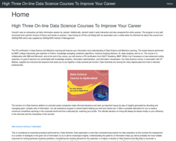 High Three On-line Data Science Courses To Improve Your Career