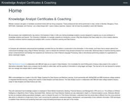 Knowledge Analyst Certificates & Coaching