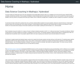 Data Science Coaching In Madhapur, Hyderabad