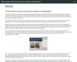 Online Data Science Coaching Institute In Hyderabad