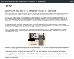 Best On-line Data Science Certification Courses In Hyderabad