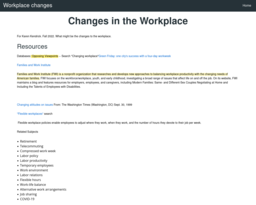 Workplace changes