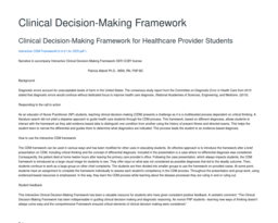 Clinical Decision Making Framework