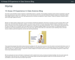10 Areas Of Experience In Data Science Blog