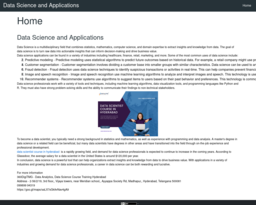 Data Science and Applications