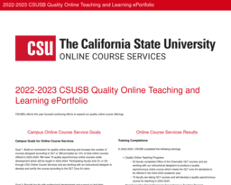 2022-2023 CSUSB Quality Online Teaching and Learning ePortfolio