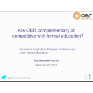 Are OER complementary or competitive with formal education? icon