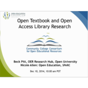 CCCOER: OER Research on Open Textbooks and Librarians icon