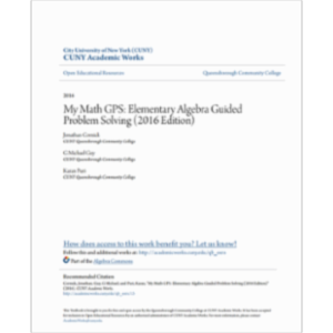 My Math GPS: Elementary Algebra Guided Problem Solving (2016 Edition) icon