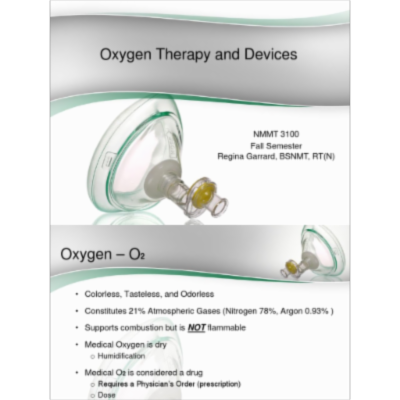 Oxygen Therapy and Devices Lecture PPT icon