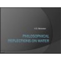 Philosophical Reflections on Water