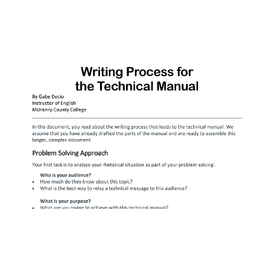 Writing Process for a Technical Manual icon