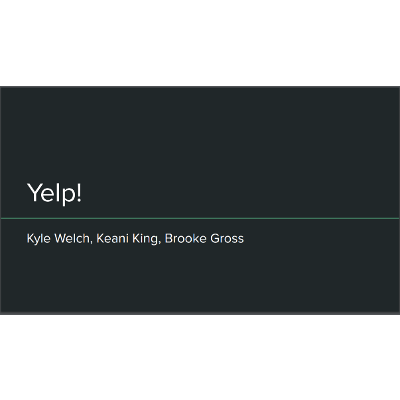 Yelp! Lesson Supplement