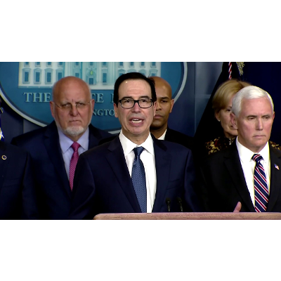 U.S. Treasury Secretary promises to fight the economic effects of the coronavirus.