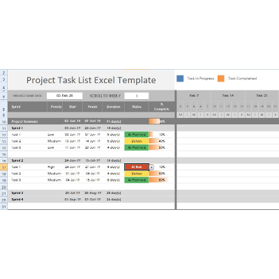Download Project Task List Template Excel - Excelonist icon