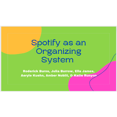 INSC 512 Teaching Team: Spotify as an Organizing System icon
