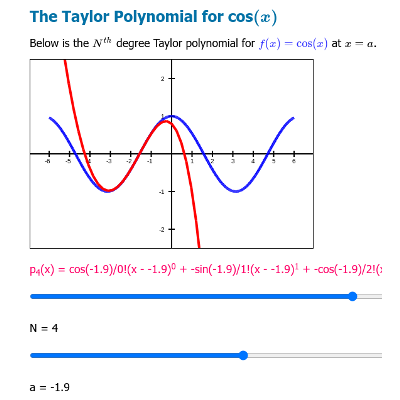 Visualize the Taylor Polynomial cos(x) icon