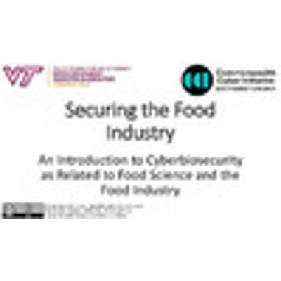 Securing the Food Industry: An Introduction to Cyberbiosecurity for Food Science