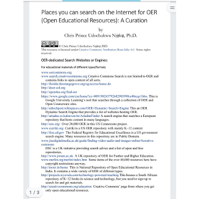 Places You Can Search on the Internet for Open Educational Resources (OER): A Curation icon