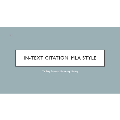 In-Text Citation: MLA Style icon