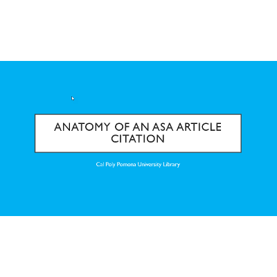 Anatomy of an ASA Article Citation icon