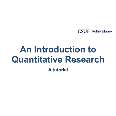 An Introduction to Quantitative Research: A tutorial icon