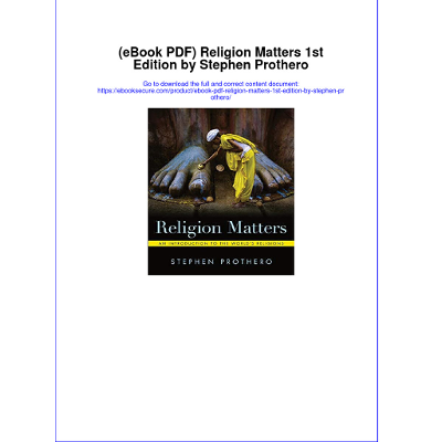 Full Download PDF of (Ebook PDF) Religion Matters 1st Edition by Stephen Prothero All Chapter | PDF | Project Gutenberg | Confucianism icon