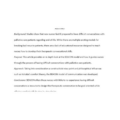 BEACON: A Nursing Guide to Difficult Conversations icon