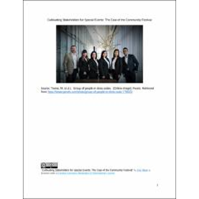 Cultivating Stakeholders for Special Events: The Case of the Community Festival icon