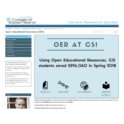 CSI Library: Open Educational Resources (OER): Finding OER icon