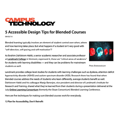 5 Accessible Design Tips for Blended Courses -- Campus Technology icon