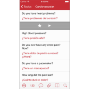 Medical Spanish; Healthcare phrase book with audio App for iOS icon