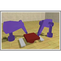 Autonomous robot cleaning crew icon