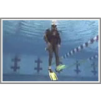 Surface dive, feet first icon