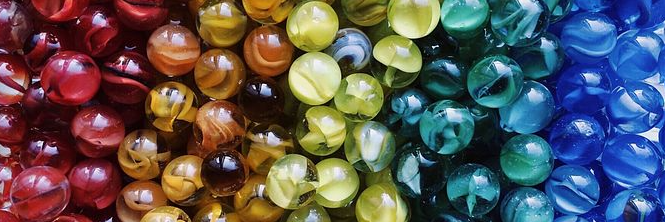 Marbles grouped by color